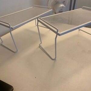 White Metal Mesh Stands